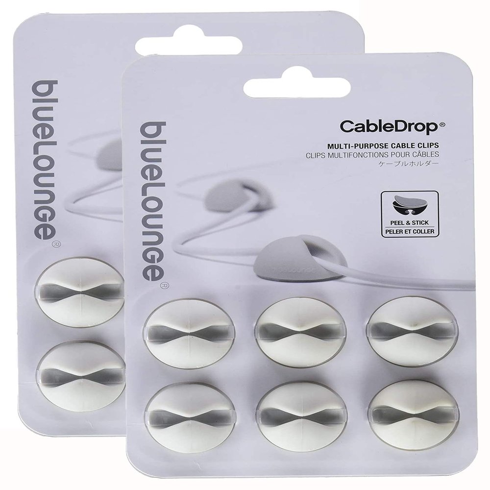 Bluelounge CableDrop, 6pcs - White (2 Packs)