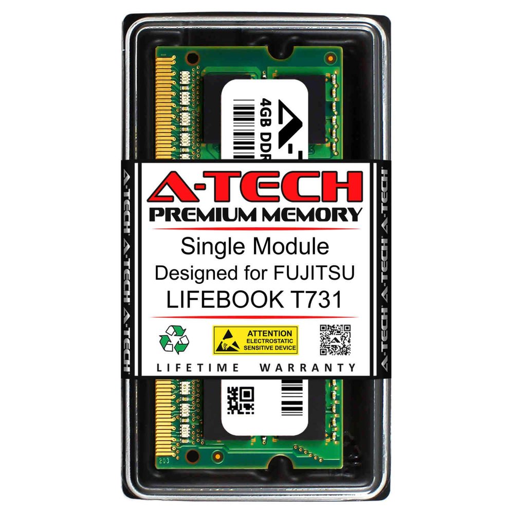 A-Tech 4GB RAM for FUJITSU LIFEBOOK T731 | DDR3 1333MHz SODIMM PC3-10600 204-Pin Non-ECC Memory Upgrade Module