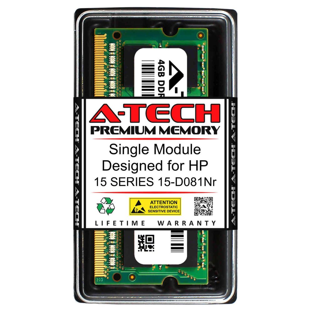 A-Tech 4GB RAM for HP 15 Series 15-D081NR | DDR3 1600MHz SODIMM PC3-12800 204-Pin Non-ECC Memory Upgrade Module