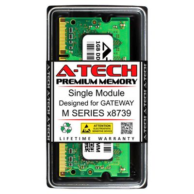 A-Tech 1GB RAM for Gateway M Series X8739 | DDR2 667MHz SODIMM PC2-5300 200-Pin Non-ECC Memory Upgrade Module