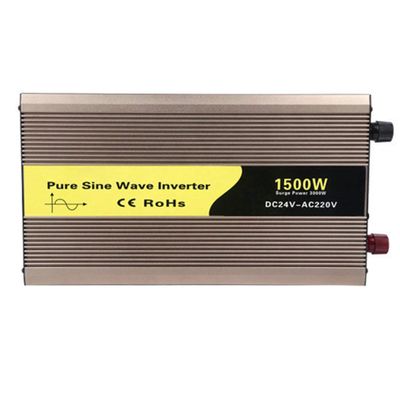 1500W Truck Inverter, 3000W Peak Power, 12V/24V to 110V/220V, with Dual Colling Fans AC Outlet and USB Port, Pure Sine Wave Converter for Car RV Boat,Dc 24v to ac 110v