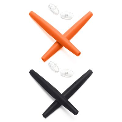 Mryok 2 Pair Replacement Earsocks Nosepieces Kits for Oakley Half Wire 2.0 - Orange & Black