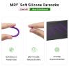 Mryok 2 Pair Replacement Earsocks for Oakley Whisker/Square Whisker/Juliet/Big Square Wire/A Wire Sunglass - Purple & Black view 4