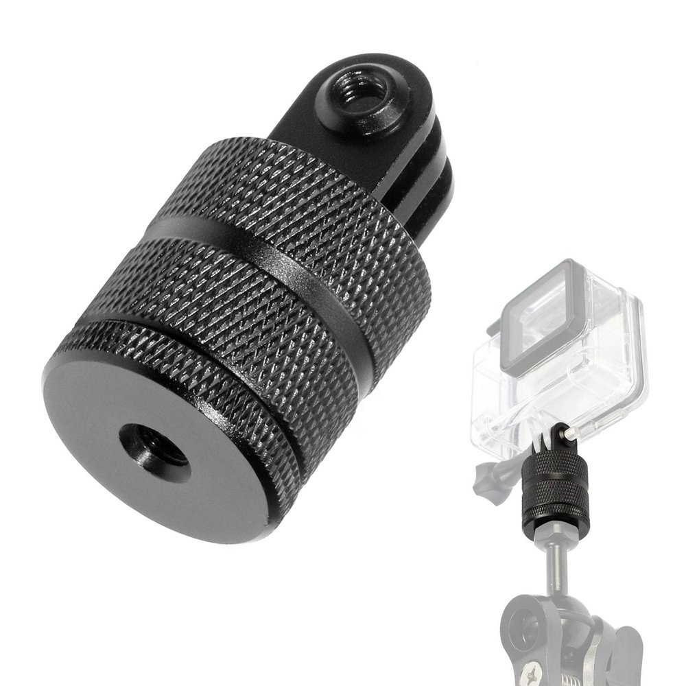 360 Degree Rotation Tripod Mount Adapter, Aluminum 1/4 inch 20 Camera Mount Compatible with GoPro 13/12 Black,Hero10/ 9/8/ 7/6/ 5/ Series,DJI, XiaoYi and Other Standard 1/4 Accessories
