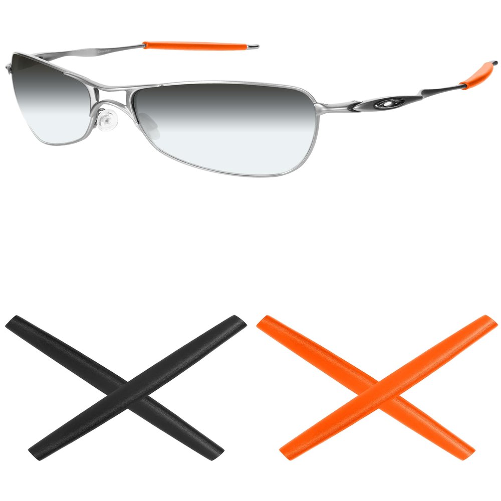 Mryok 2 Pair Replacement Earsocks Kits for Oakley Crosshair 1.0 - Orange & Black