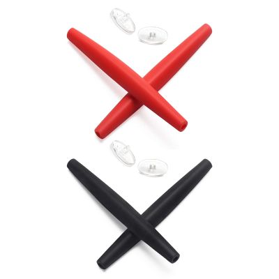 Mryok 2 Pair Replacement Earsocks Nosepieces Kits for Oakley Crosshair S - Red & Black
