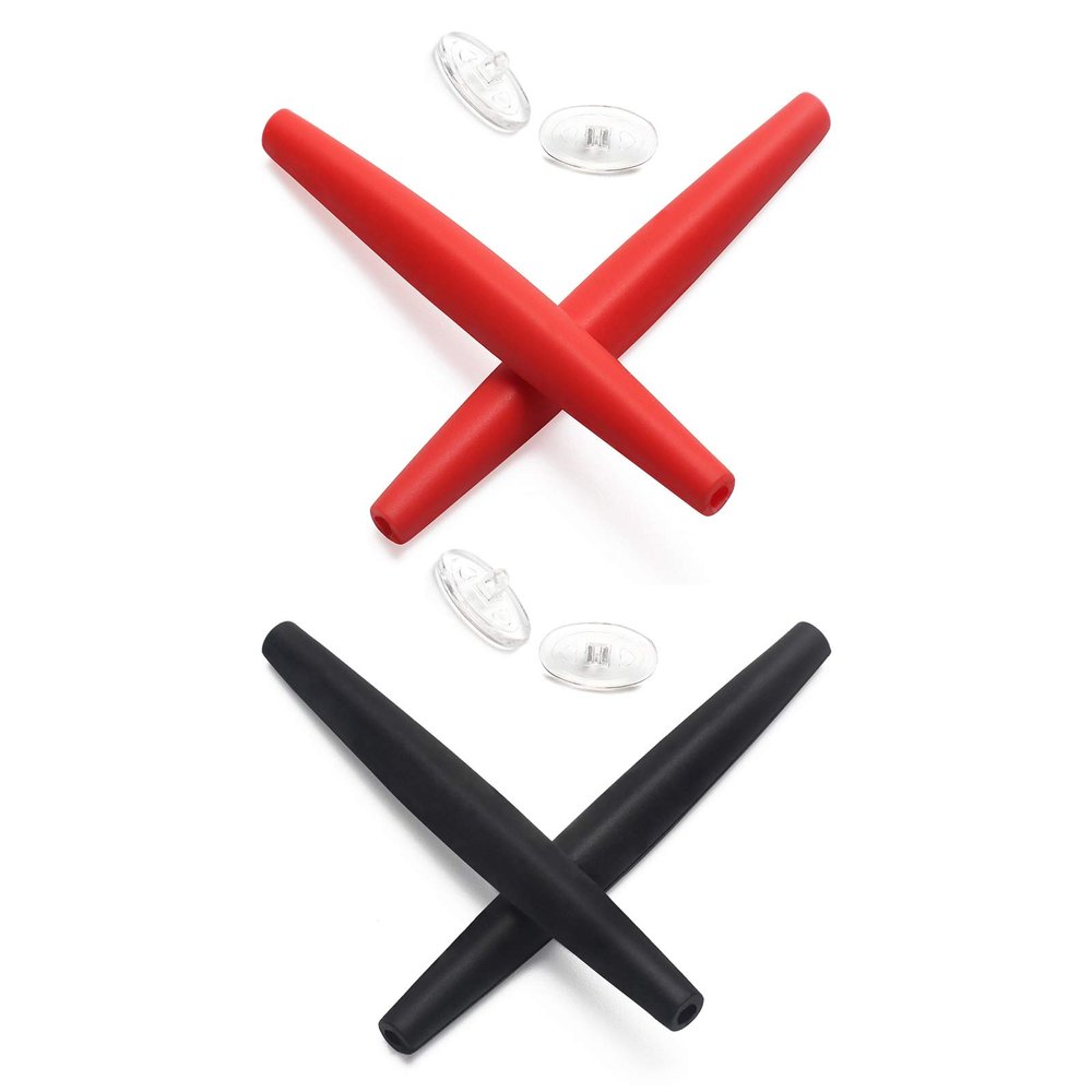 Mryok 2 Pair Replacement Earsocks Nosepieces Kits for Oakley Crosshair S - Red & Black