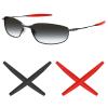 Mryok 2 Pair Replacement Earsocks for Oakley Whisker/Square Whisker/Juliet/Big Square Wire/A Wire Sunglass - Red & Black view 1