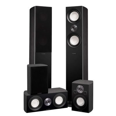Fluance Reference High Performance Surround Sound Home Theater 5.0 Channel Speaker System Including 3-Way Floorstanding Towers, Center Channel, and Rear Surround Speakers - Black Ash (XL8HTB)