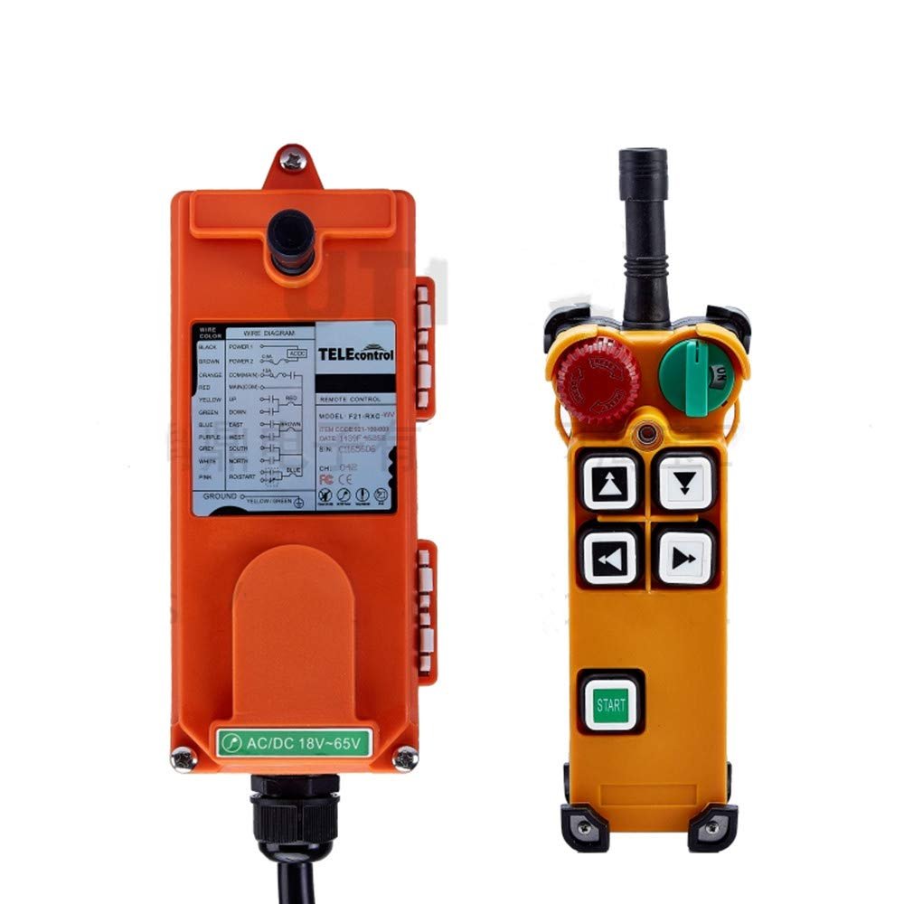 Hoist Crane Industrial Radio Remote Control Wireless Transmitter Stop Button F21-4D (1 Transmitter+1 Receiver, 65V-440V)