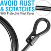 MARQUE Security Steel Cable - 3/8 inch (10 mm) Thick (4', 7', 15', 20' or 30') Vinyl Coated Braided Steel Cable with Double Sealed Looped Ends for U-Lock, Padlock, Disc Lock (4 FT) view 3