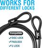 MARQUE Security Steel Cable - 3/8 inch (10 mm) Thick (4', 7', 15', 20' or 30') Vinyl Coated Braided Steel Cable with Double Sealed Looped Ends for U-Lock, Padlock, Disc Lock (4 FT) view 4
