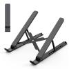 Tonmom Laptop Stand for Desk, Adjustable Laptop Riser ABS+Silicone Foldable Portable Notebook Holder, Ventilated Cooling Notebook Mount Computer Stand for 10-15.6 Laptops,Tablets-Black view 1