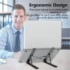 Tonmom Laptop Stand for Desk, Adjustable Laptop Riser ABS+Silicone Foldable Portable Notebook Holder, Ventilated Cooling Notebook Mount Computer Stand for 10-15.6 Laptops,Tablets-Black view 2