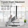 Tonmom Laptop Stand for Desk, Adjustable Laptop Riser ABS+Silicone Foldable Portable Notebook Holder, Ventilated Cooling Notebook Mount Computer Stand for 10-15.6 Laptops,Tablets-Black view 3