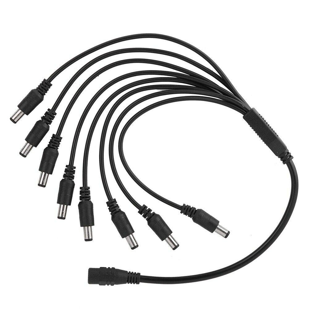Yustda New OD5.5mm Jack to 8Plug Splitter Conncetor Power Cord for Secuirty CCTV Camera DVR