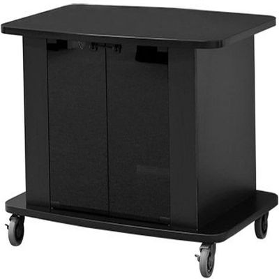AVFI C2736 Tech Series Monitor Cart, Durable Black Laminate Finish, Capable of Supporting 500 lbs (225 kg), Interior Shelf, 4" Heavy Duty Casters for Easy Maneuvering