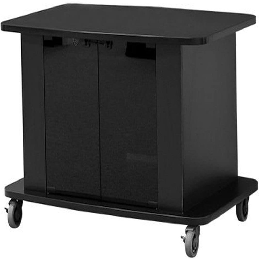 AVFI C2736 Tech Series Monitor Cart, Durable Black Laminate Finish, Capable of Supporting 500 lbs (225 kg), Interior Shelf, 4" Heavy Duty Casters for Easy Maneuvering