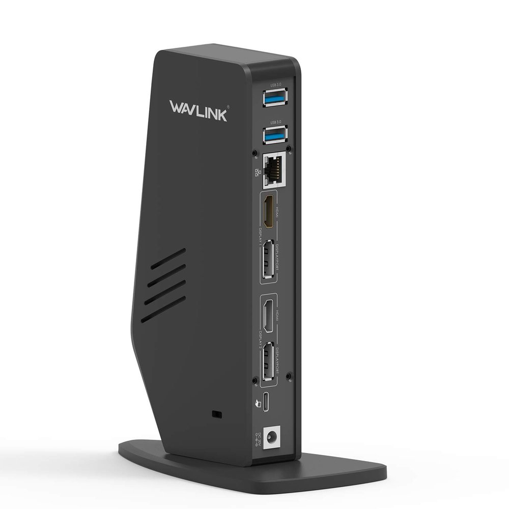WAVLINK USB 3.0 / USB C Universal Docking Station Universal Dual 4K@60Hz Display, PC Oder Mac (DisplayPort und HDMI, Gigabit Ethernet, 2 in 1 Audio, 5 USB Ports)