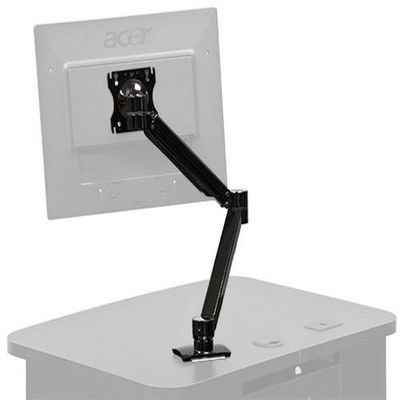AVFI C900S Adjustable Monitor Arm, Black, Provides 26" of Reach with 13" of Usable Height Adjustment, Works with 75mm and 100mm VESA Patterns, Enclosed Cable Management System Hides Cables