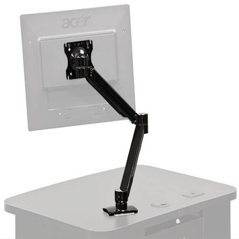 AVFI C900S Adjustable Monitor Arm, Black, Provides 26" of Reach with 13" of Usable Height Adjustment, Works with 75mm and 100mm VESA Patterns, Enclosed Cable Management System Hides Cables