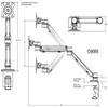AVFI C900S Adjustable Monitor Arm, Black, Provides 26" of Reach with 13" of Usable Height Adjustment, Works with 75mm and 100mm VESA Patterns, Enclosed Cable Management System Hides Cables view 2