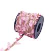 Burlap Leaf Ribbon 2 Rolls 66 Feet 5mm Jute Burlap Twine Vine with Artificial Leaves for Crafts Jungle Garland Party Wedding Garden Home Decoration Pink view 4