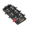 12V 4Pin PWM & 5V 3Pin ARGB with SATA 15Pin Power 2-in-1 Hub 6 Way Sync CPU Cooling Fan Addressable RGB Lighting PCB Splitter for Extended Motherboard Interface -Black Compatible With Desktop view 1