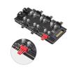 12V 4Pin PWM & 5V 3Pin ARGB with SATA 15Pin Power 2-in-1 Hub 6 Way Sync CPU Cooling Fan Addressable RGB Lighting PCB Splitter for Extended Motherboard Interface -Black Compatible With Desktop view 4