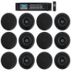 Rockville CC525T Bundle: (6) Pair 5.25 in 2-Way 70V Ceiling Speakers Black, RCS180-6 6-Zone 180-Watt 70V Commercial Amplifier, Bluetooth Audio, 7-Items view 1