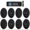 Rockville RCS180-6 Bundle: 180-Watt 6 Zone 70V Commercial Amplifier with Bluetooth, (4) Pair CC525T Black 5.25 in 2-Way 70V Ceiling Speakers, for Hotel/Office, 5-Items view 1