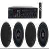 Rockville RCS80-1 Bundle: 60-Watt 70V Commercial Amplifier, Bluetooth Receiver, (4) CC525T Black 5.25 in Commercial 70V Ceiling Speakers for Restaurant, 5-Items view 1