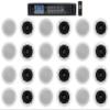 Rockville RCS350-6 Bundle: 350-Watt 6-Zone 70V Home Audio Amplifier, Bluetooth, (24) CC525T White 5.25 in Ceiling Speakers, for Multi-Room Home Use, 25-Items view 1