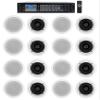 Rockville Home Audio System+(16) 5.25" White Bedroom/Living Room/Bathroom Ceiling Speakers