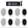 Rockville RCS180-6 Bundle: 180-Watt 6-Zone 70V Commercial Bluetooth Amplifier, (8) CC525T 5.25 in White Ceiling Speakers for Restaurant, Office, and Retail Audio Systems, 9-Items view 1