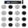 Rockville Commercial Amp+16 5.25" 2-Way White Ceiling Speakers 4 Hotel/Office view 1