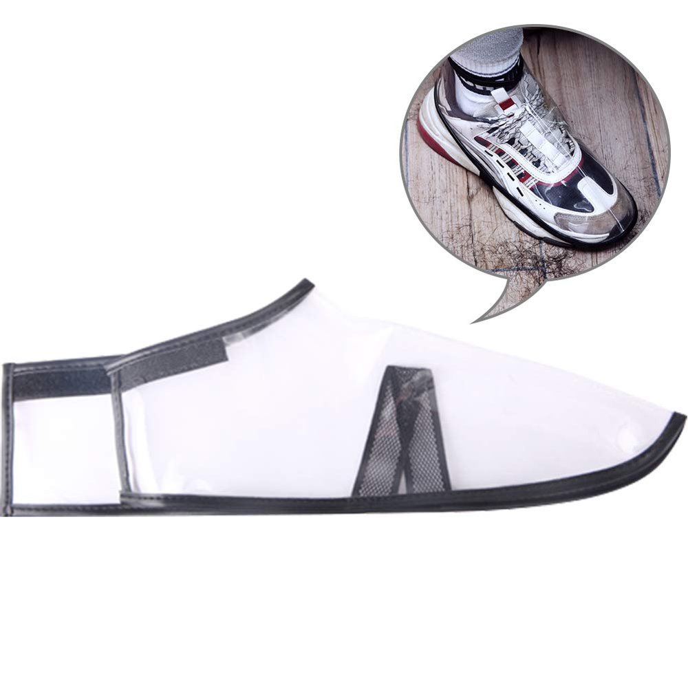 Kelendle PVC Barber Shoe Covers for Hair Cutting,Adjustable Folding Barber Shoe Covers, Hair Stylist Shoe Protector Covers for Barber Shop, Salon Hairdressing Foot Coverage and Cleanup (L)