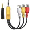 3.5mm Male to 3 RCA Female Video AV Component Adapter Cable for TCL TV, Ancable AV in Adapter 6-Inch 3.5mm Plug to Triple RCA Jack Audio/Video Splitter Adapter view 1