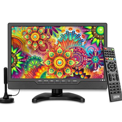 ZOSHING 14inch Portable Small TV with ATSC Tuner- HD Ready LED Screen,Built-in Stand, for Outdoor, Camping,RV & Home Use,AC/DC-12V Power - Black