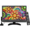 ZOSHING 14inch Portable Small TV with ATSC Tuner- HD Ready LED Screen,Built-in Stand, for Outdoor, Camping,RV & Home Use,AC/DC-12V Power - Black view 1