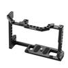Andoer Camera Cage Aluminum Alloy with Dual Cold Shoe Mount 1/4 Inch Screw Compatible with Canon EOS 90D/80D/70D DSLR Camera view 1