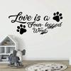 Love Ia A Four Legged Word - Cute Dogs Paw Prints Doggy Puppy Paws Dog Lover Quote Vinyl Wall Decal Wall Art Wall Sticker Decoration For Home Room Living Room Bedroom Wall Dcor Size (10x8 inch) view 1