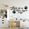 Love Ia A Four Legged Word - Cute Dogs Paw Prints Doggy Puppy Paws Dog Lover Quote Vinyl Wall Decal Wall Art Wall Sticker Decoration For Home Room Living Room Bedroom Wall Dcor Size (10x8 inch) view 2