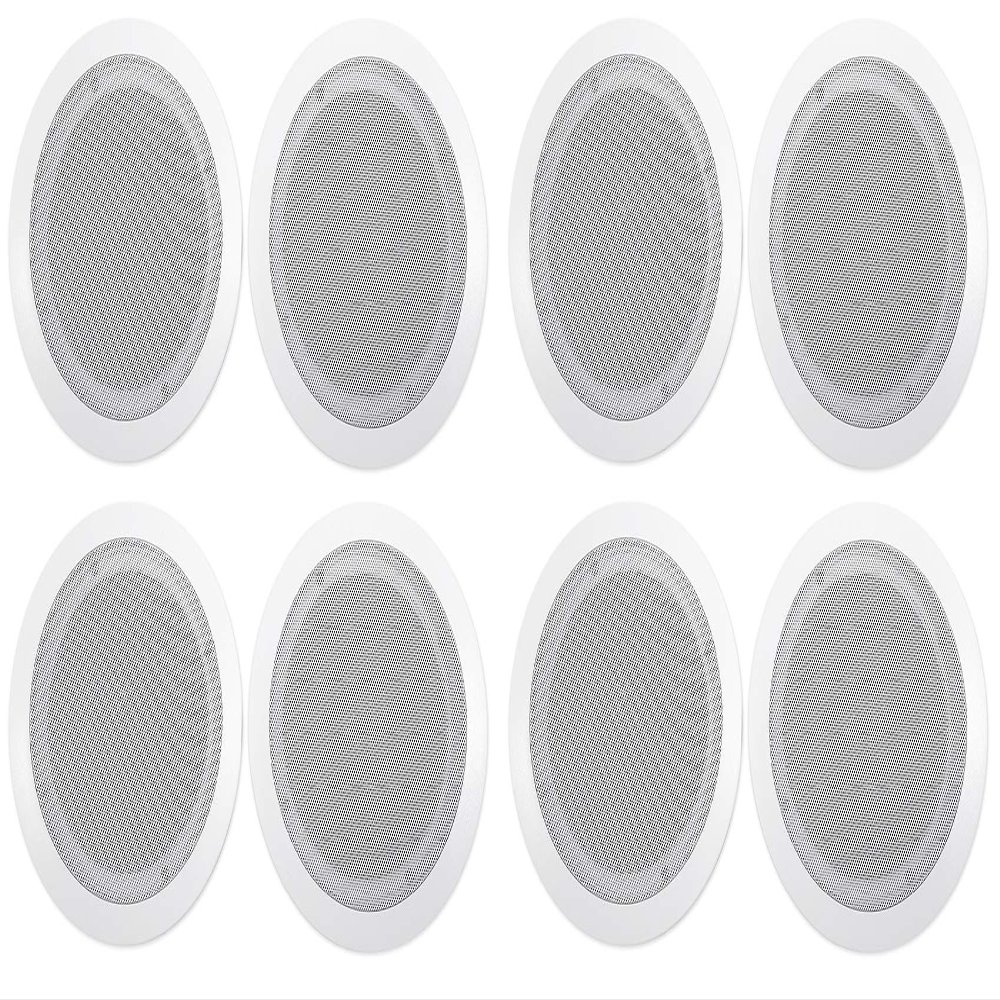 Rockville CC65T 6.5-in 70V Commercial Ceiling Speakers, Polypropylene Woofer, White, Mylar Dome Tweeter, Swivel Tweeter, for Restaurant/Bar/Cafe Applications, 8-Piece