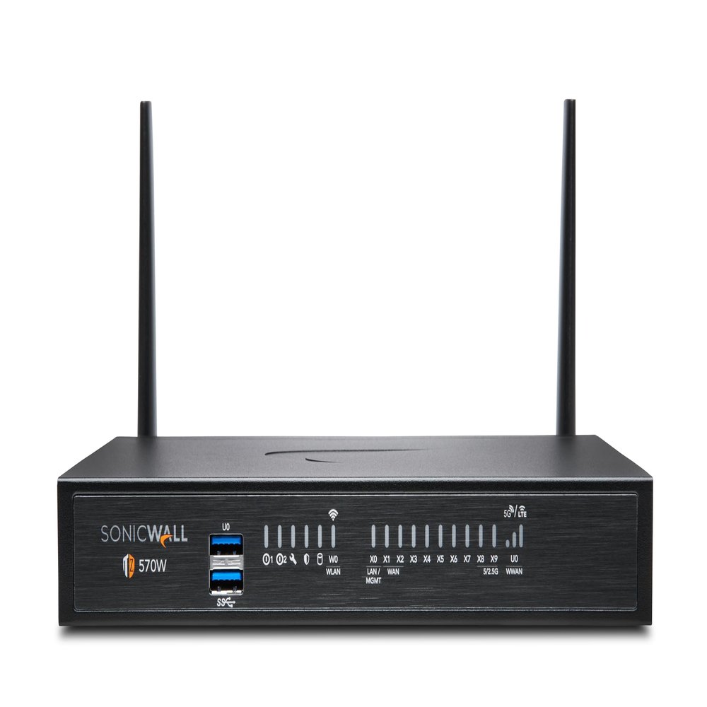 SonicWall TZ570W Wireless Gen7 Firewall | PoE Multi-Gig Security Appliance with 3.0 Gbps Throughput, Integrated PoE, SD-WAN, and Full Threat Protection (02-SSC-2835)