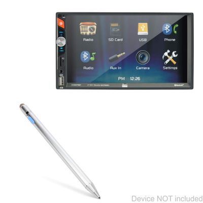 BoxWave Stylus Pen Compatible with Dual Electronics XVM279BT - AccuPoint Active Stylus, Electronic Stylus with Ultra Fine Tip - Metallic Silver