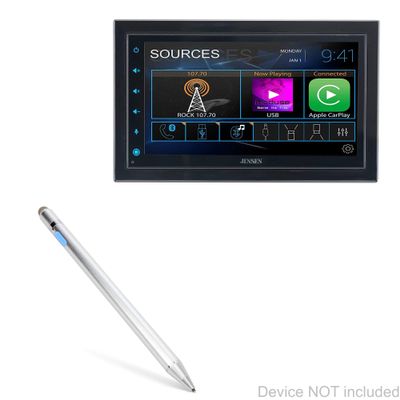 BoxWave Stylus Pen Compatible with Jensen CAR68 - AccuPoint Active Stylus, Electronic Stylus with Ultra Fine Tip - Metallic Silver