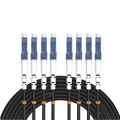 Jeirdus 5Meters 16ft LC to LC Outdoor Armored 4 Core 9/125 SM Fiber Optic Cable Jumper Optical Patch Cord Singlemode LC-LC