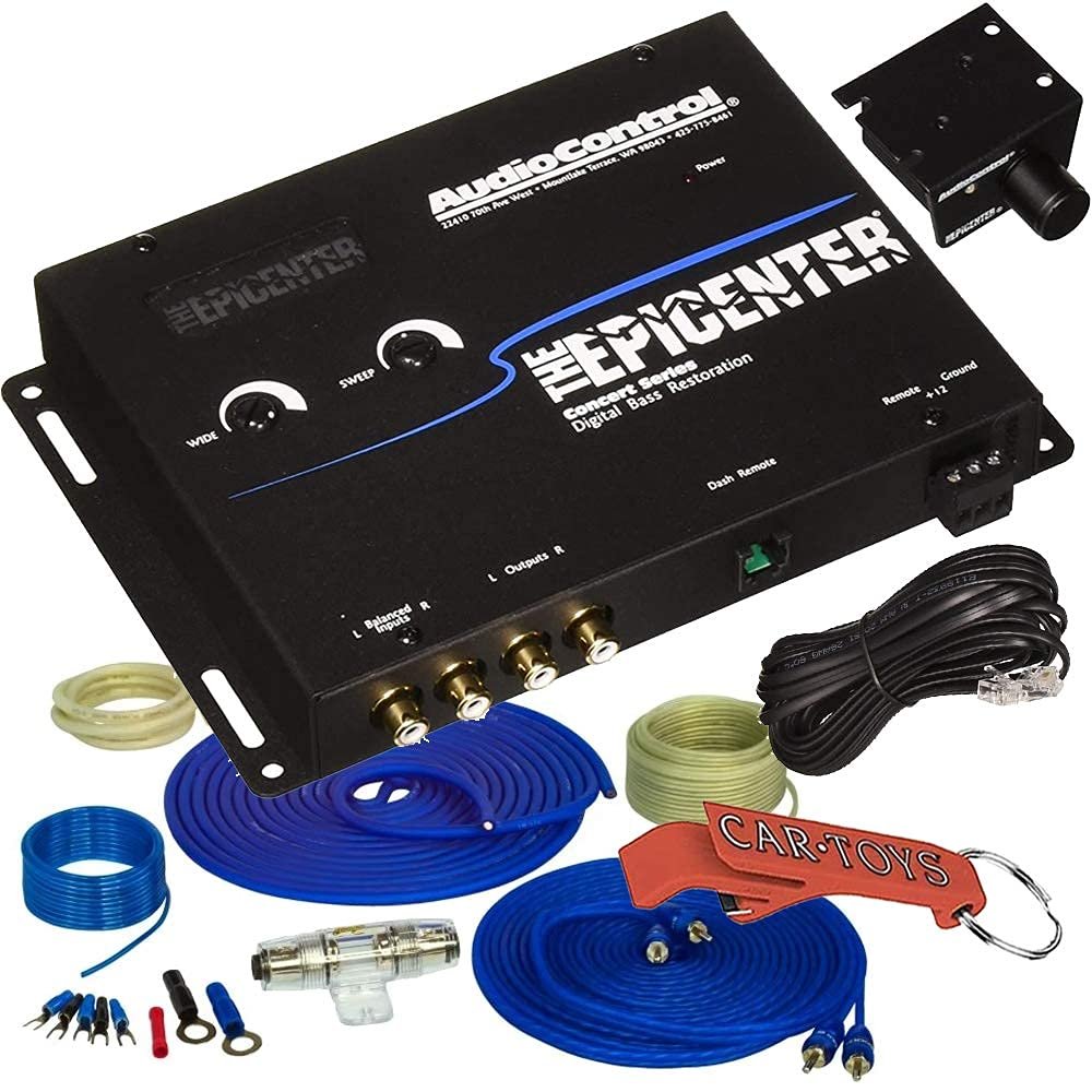 AudioControl The EPICENTER Bass Restoration Processor (Black) with Remote and Stinger 8-GA 600W Complete Amp Wiring Kit Bundle