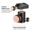 Andoer Tripod Ball Head 360 Degrees Free Rotation Panoramic Ballhead with Quick Release 1/4" Screw and 3/8" Screw for Smartphone,Tripod,Monopod,Slider,DSLR Camera Max Load 5 kilograms view 2